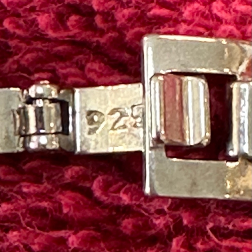 Sterling Silver, Rectangular-Toothed Necklace - image 8